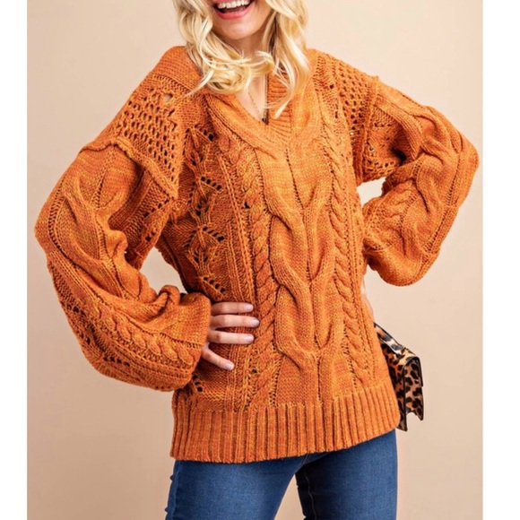 Chunky two toned textured sweater - Picture 5 of 7